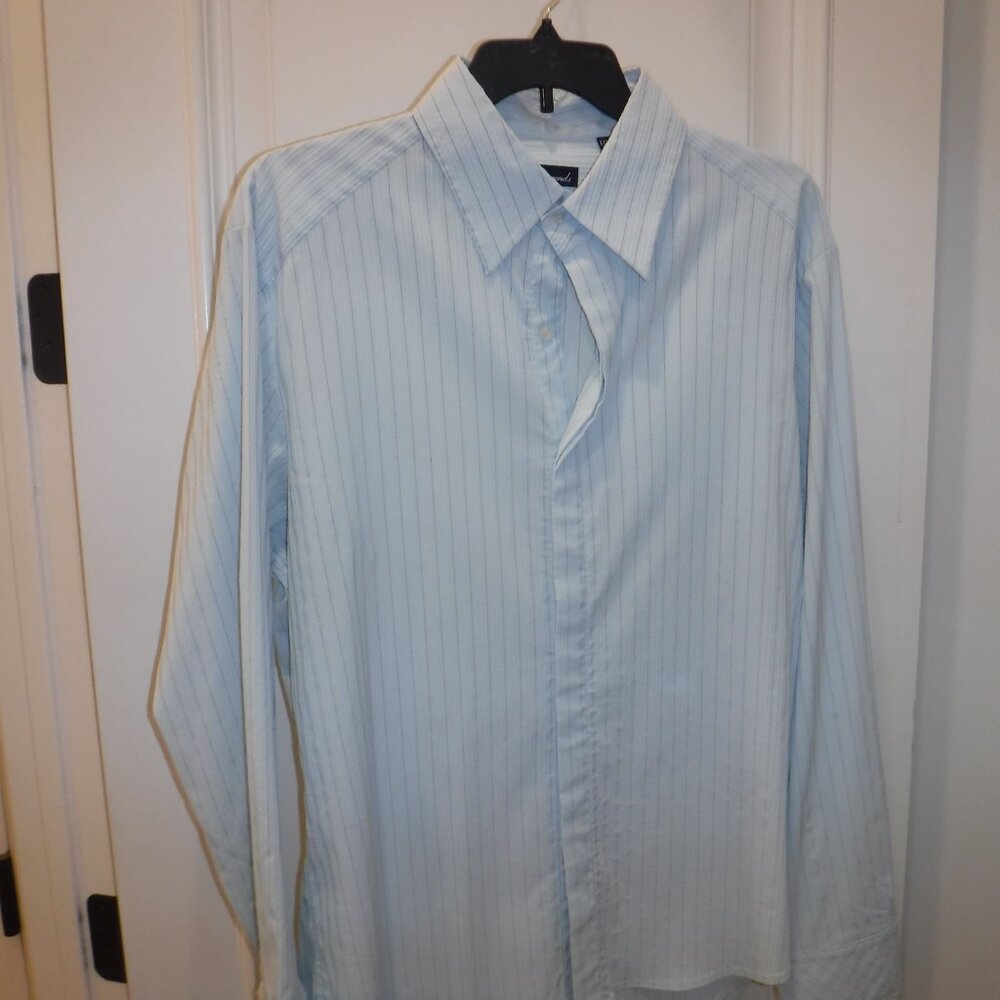 7 Diamonds XXXL Baby Blue Dress Shirt 97% polyester 3% spandex